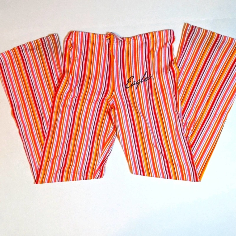 MV Sport Drawstring Lounge Pants Striped Orange Multi